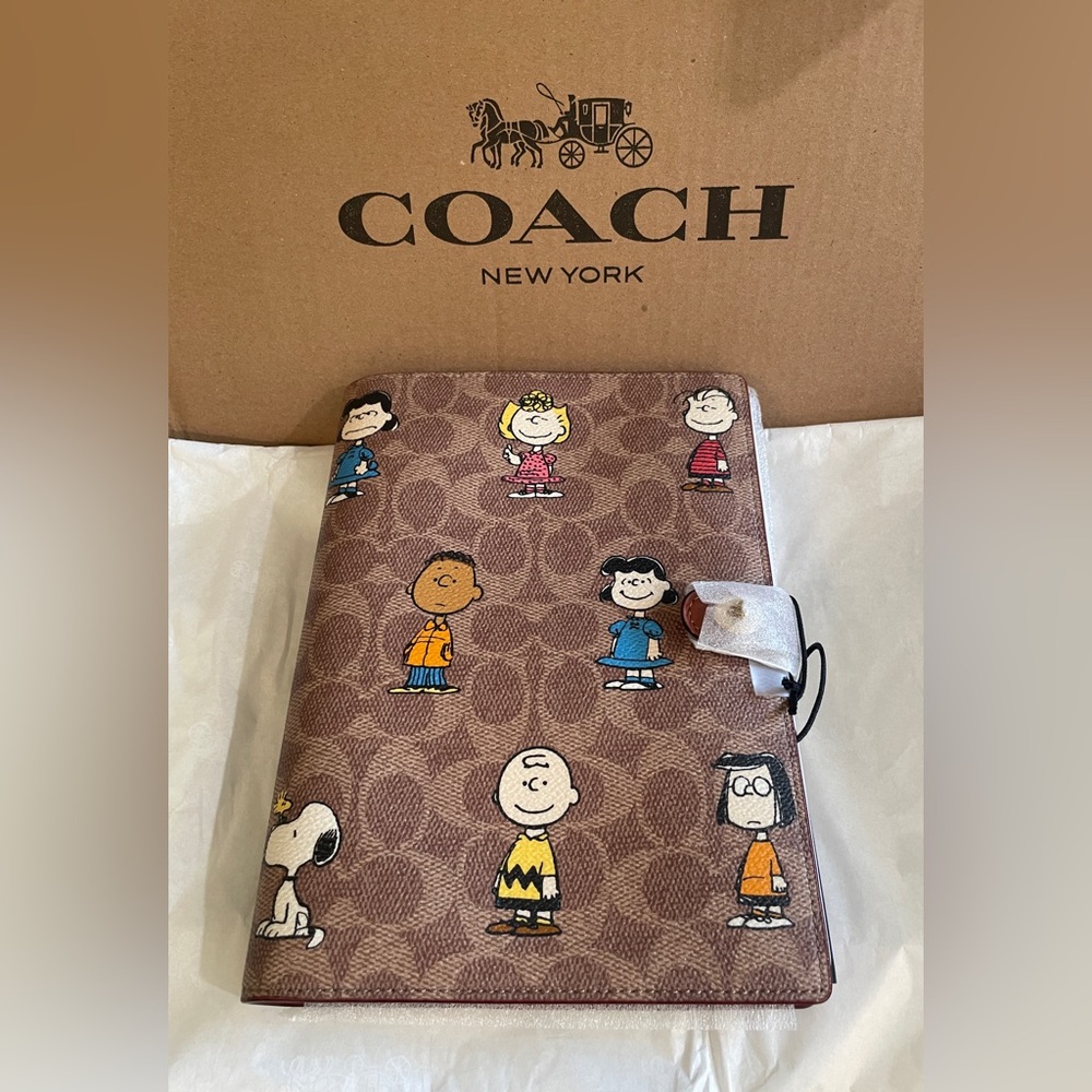 NWT Coach X Peanuts Notebook in signature print.